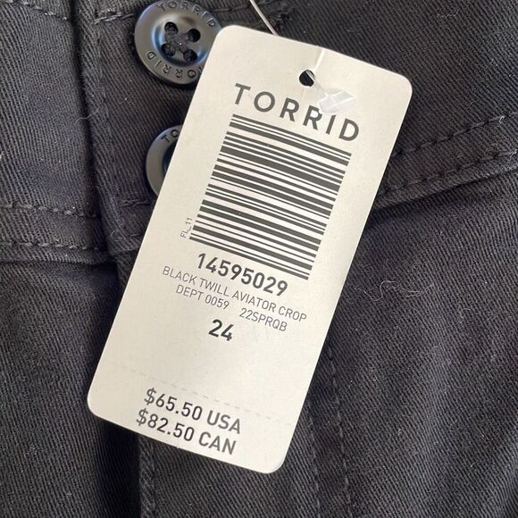NWT Torrid Crop Aviator Skinny Stretch Twill Mid-Rise Pant $65 24 - Picture 6 of 7